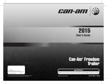 Can-Am Spyder Freedom Trailer 2015 Operator Guide | Manualzz