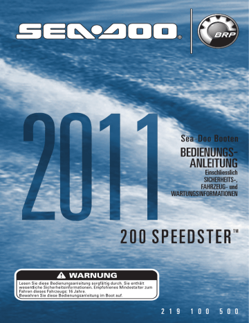 Sea-doo 200 Speedster Series 2011 Bedienungsanleitung | Manualzz