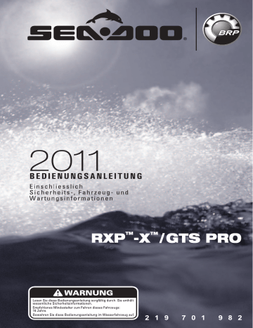 Sea-doo RXP-X, GTS PRO 2011 Bedienungsanleitung | Manualzz