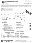 T&amp;S Brass B-0231 8 in. Wall Mount Service Faucet Specification