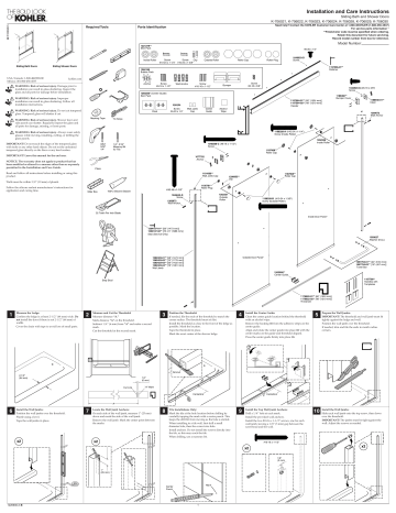 KOHLER 706123-L-SHP Levity® Rear Sliding Glass Panel and Assembly Kit ...