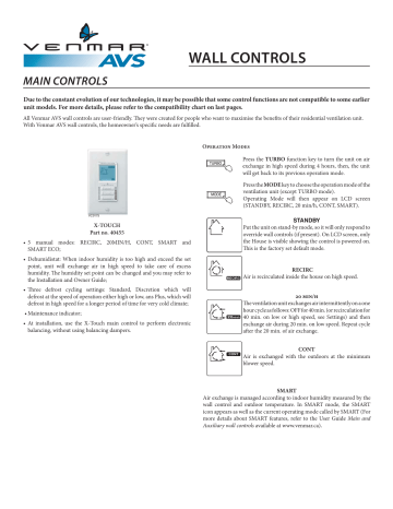 Venmar Ventilation 40445 Altitude for Venmar Ventilation VC0101 Wall
