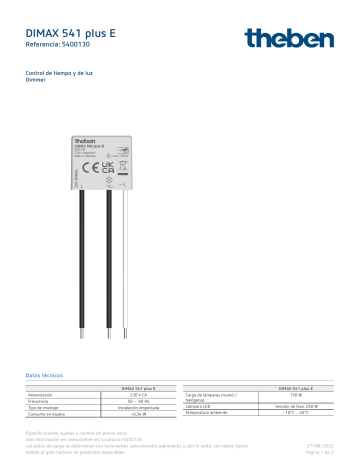 THEBEN DIMAX 540 Plus B Ficha De Datos | Manualzz