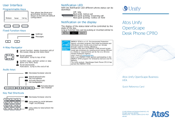 Unify OpenScape Desk Phone CP110 Quick Reference Guide | Manualzz