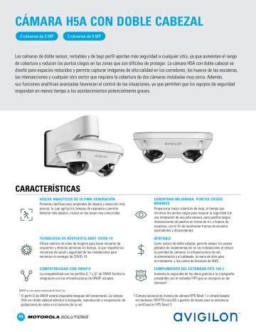 Avigilon H5A Dual Head Camera Ficha De Datos | Manualzz