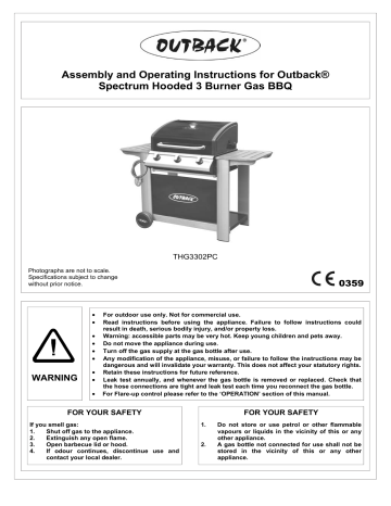 Outback OUT370784 Spectrum 3 Burner User Manual | Manualzz