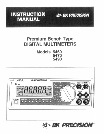 B&K Precision 5490 User Manual | Manualzz