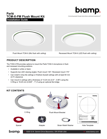 Biamp Parlé TCM-X Microphone Installation guide | Manualzz