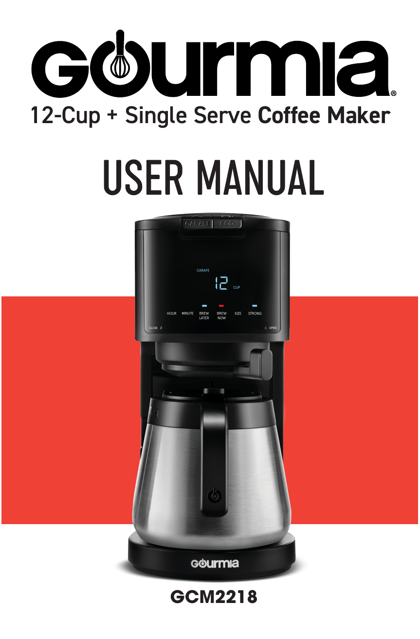  Gourmia GCM1835 10-Cup Automatic Drip Coffee Maker