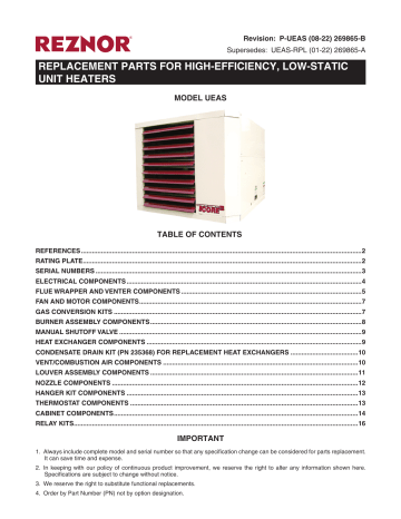 Reznor UEAS Manual | Manualzz