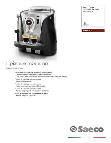 Saeco RI9752/01 Saeco Odea Macchina da caffè automatica Scheda tecnica ...