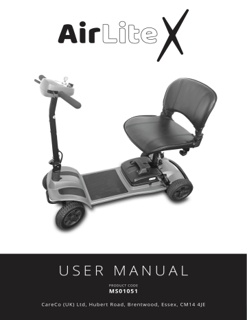 CareCo MS01051 AirLite X Travel Mobility Scooter Owner's Manual | Manualzz