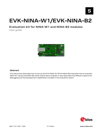 U-blox EVK-NINA-W1 And EVK-NINA-B2 User Guide | Manualzz