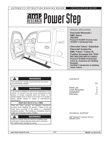 AMP Research Power Step Installation Manual | Manualzz