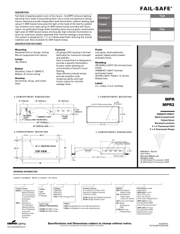 Cooper Lighting Fail-Safe MPR2 Specification Sheet | Manualzz