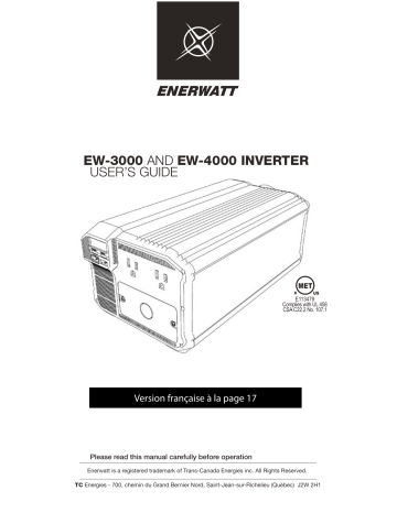 Enerwatt EW-3000, EW-4000 User Manual | Manualzz