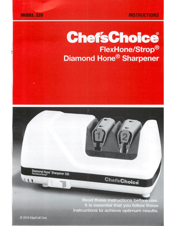 Chef's Choice 320 Instructions Manual | Manualzz