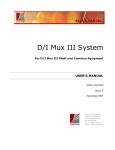 Coastcom D/I Mux III System User Manual