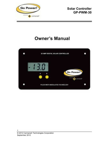 Go Power GP-PWM-30 Owner's Manual | Manualzz