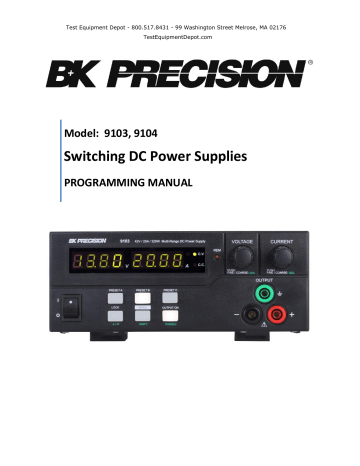 BK Precision 9103, 9104 User Programming Manual | Manualzz