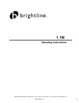 Brightline 1.1N Operating Instructions Manual