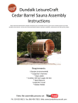 Dundalk LeisureCraft Cedar Barrel Sauna Assembly Instructions Manual