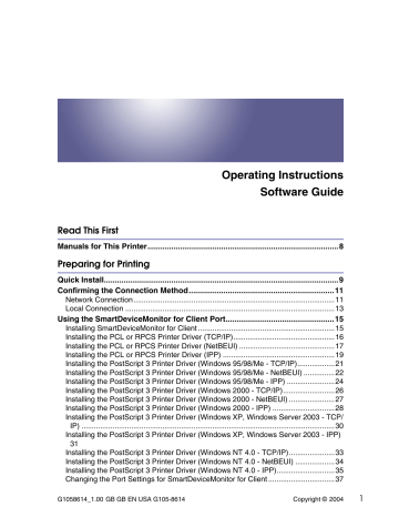 Gestetner C7425dn Software Manual | Manualzz