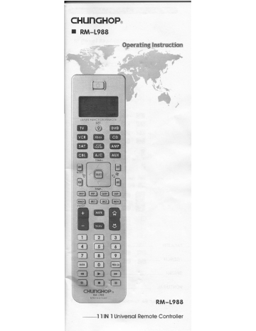 Chunghop RM-L988 Operating Instructions Manual | Manualzz