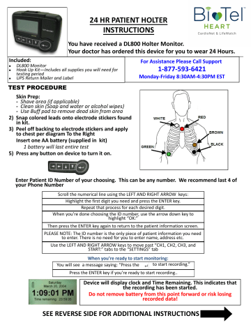 BioTel Heart DL800 Instructions | Manualzz