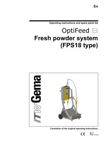 Gema OptiFeed B Operating Instructions And Spare Parts List | Manualzz