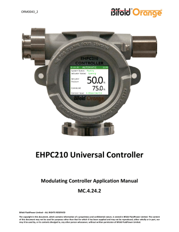 Bifold Orange EHPC210 Applications Manual | Manualzz