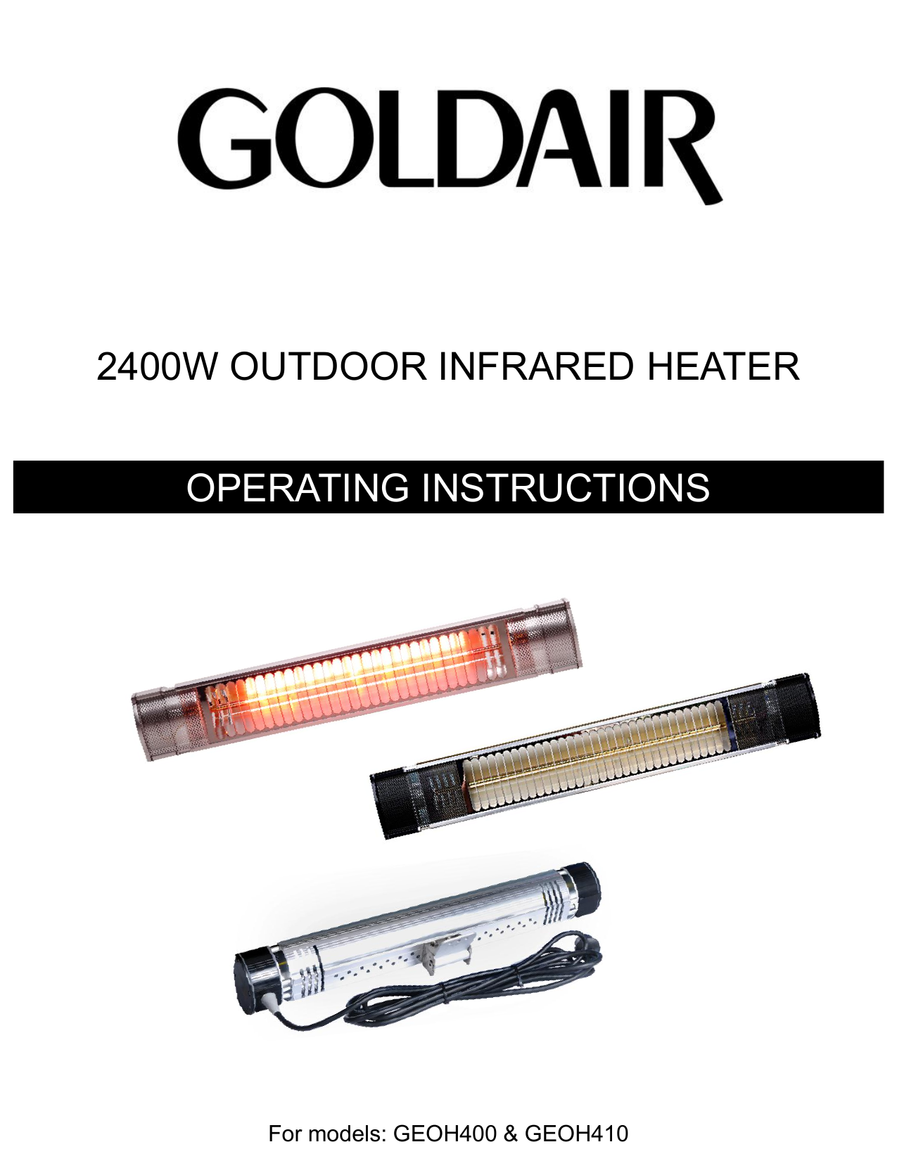 Goldair GEOH410 Operating Instructions | Manualzz