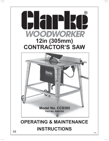 Maintenance. Clarke CCS305 | Manualzz