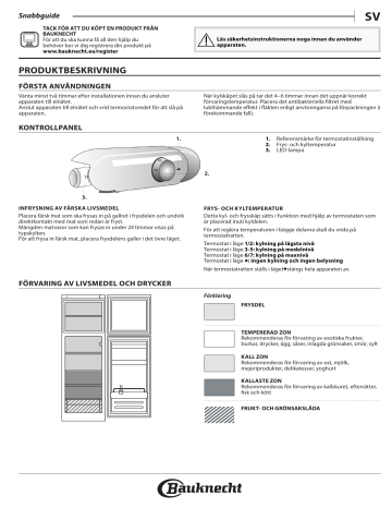 Bauknecht KDI 11421 Fridge/freezer combination Användarmanual | Manualzz