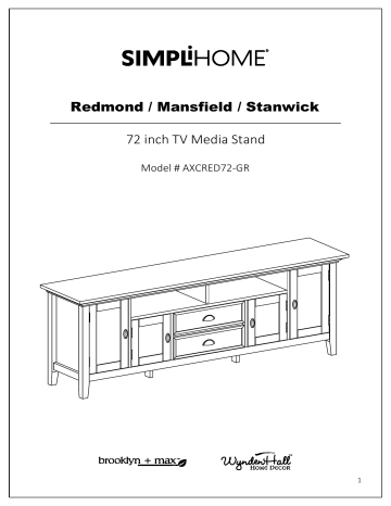 Simpli Home AXCRED72-GR 72 inch TV Stand Assembly Instructions | Manualzz