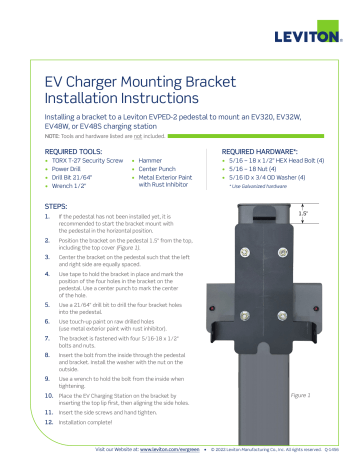 Leviton EVPED-2 Charging Station Pedestal Installation Instructions ...