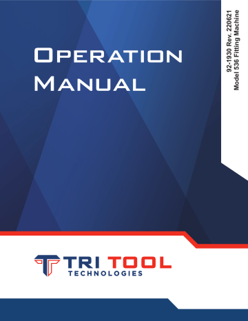 Tri Tool 536 Fitting Machine Operating Manual | Manualzz