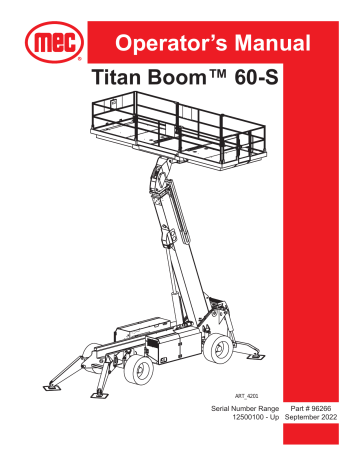 Mec Titan 60-S Telescopic Diesel - A92.20 Boom Lift Operator Manual ...