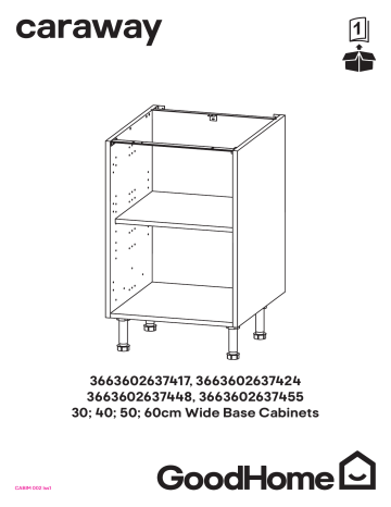GoodHome 250; 300; 400; 450; 500; 600mm Wide Base Cabinets Instruction manual | Manualzz