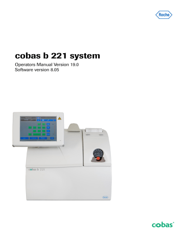 Measurement. Roche Cobas B 221 =OMNI S2 System, Cobas B 221 =OMNI S4 ...