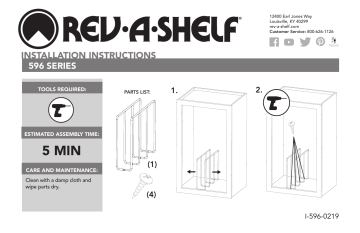 Rev-A-Shelf 596-10CR-52 U-Shaped Tray Organizer Instruction Sheet | Manualzz