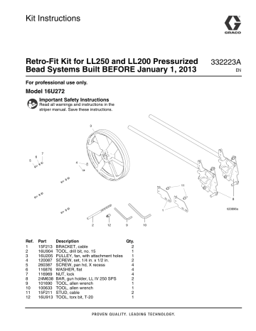 Graco 332223A - Retro-Fit Kit for LL250 and LL200 Pressurized Bead Systems Instructions | Manualzz
