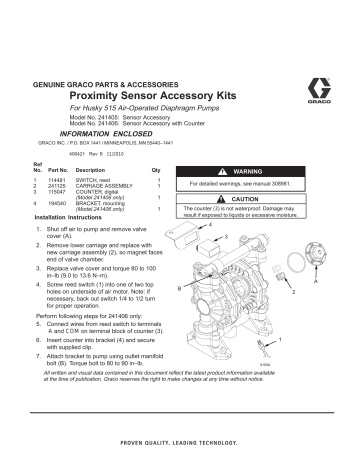 Graco 406421B - Proximity Sensor Accessory Kits for Husky 515 Air ...