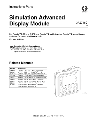 Graco 3A2716C - Simulation Advanced Display Module Instructions | Manualzz