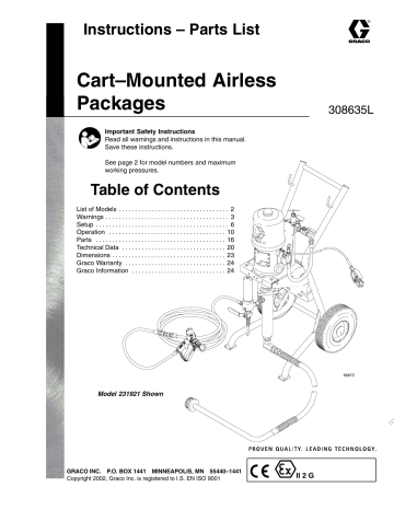 Graco 308635L Cart-Mounted Airless Packages Instructions | Manualzz