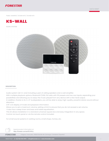 Microsistema Musicale FONESTAR KS-WALL-4 - Bianco, Per Ambienti Compatti - Foto 5
