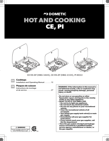 Dometic CE99-DF , CE99-ZF , PI8022 Operating Manual | Manualzz