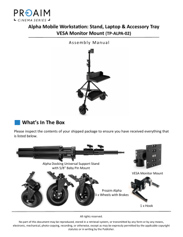 Proaim TP-ALPA-02 Alpha Mobile Workstation Assembly Manual | Manualzz