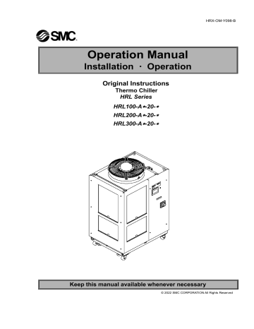 SMC HRL100/200/300-A -20-D1 Thermo-chiller Owner's Manual | Manualzz