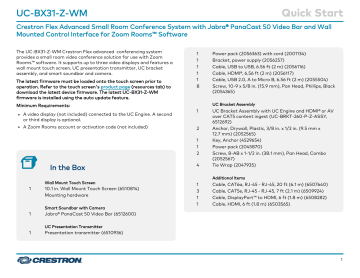 Crestron UC-BX31-Z-WM Quick Start | Manualzz